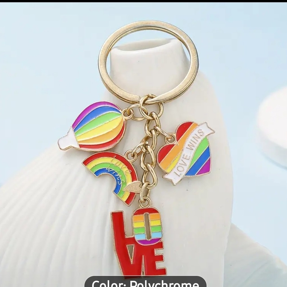 Colorful Love Wins Keychain